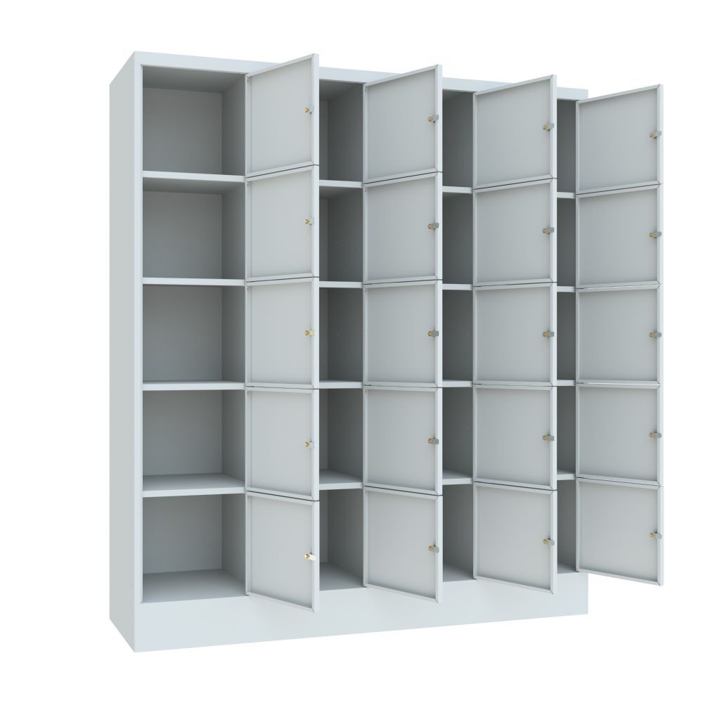 Produktbild Schließfachschrank mit Sockel 1850x1600x500, 4b x 5h, Zyl., AB 400, glatte Türen bild 2