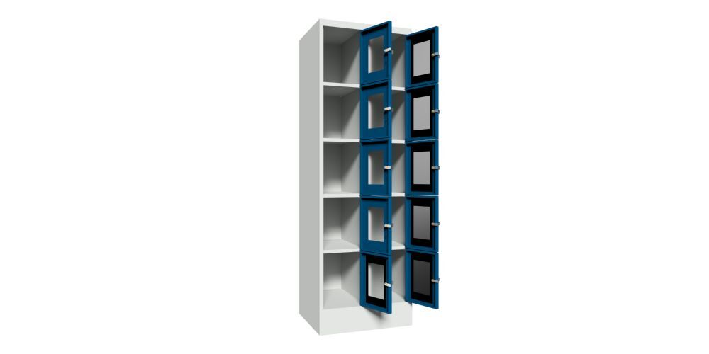 Produktbild Schließfachschrank mit Sockel 1850x600x500, 2b x 5h, Zyl., AB 300, Sichtfenster bild 2