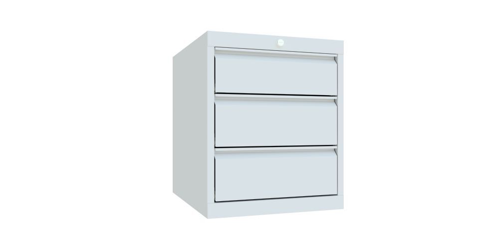 Produktbild PAVOY Schubladenblock 600x500x600 mm Blende 1x150 2x175 RAL 7035