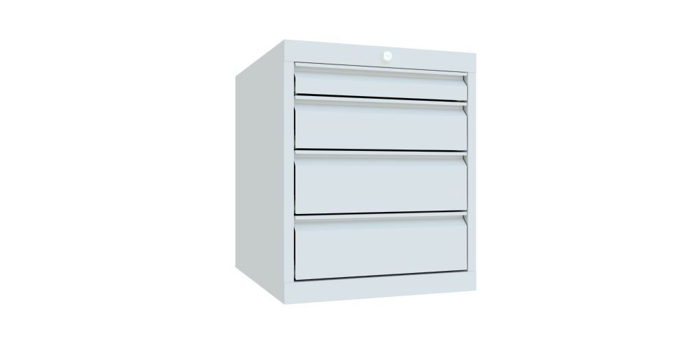 Produktbild PAVOY Schubladenblock 600x500x600 mm Blende 1x75 1x125 2x150,RAL 7035