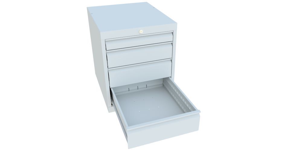 Produktbild Schubladenblock 600x500x600 mm, Blende 1x75, 1x125, 2x150, RAL 7035 bild 2