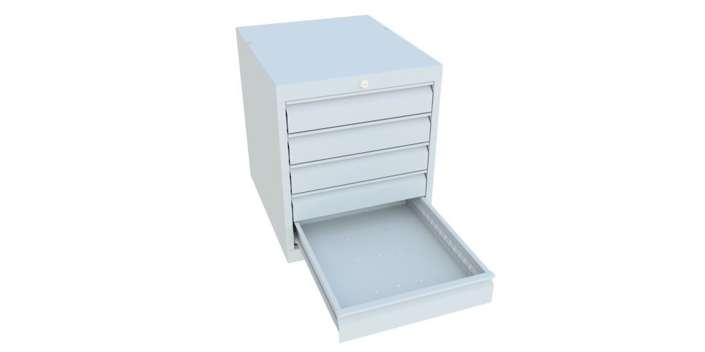 Produktbild Schubladenblock 600x500x600 mm, Blende 5x100, RAL 7035 bild 2