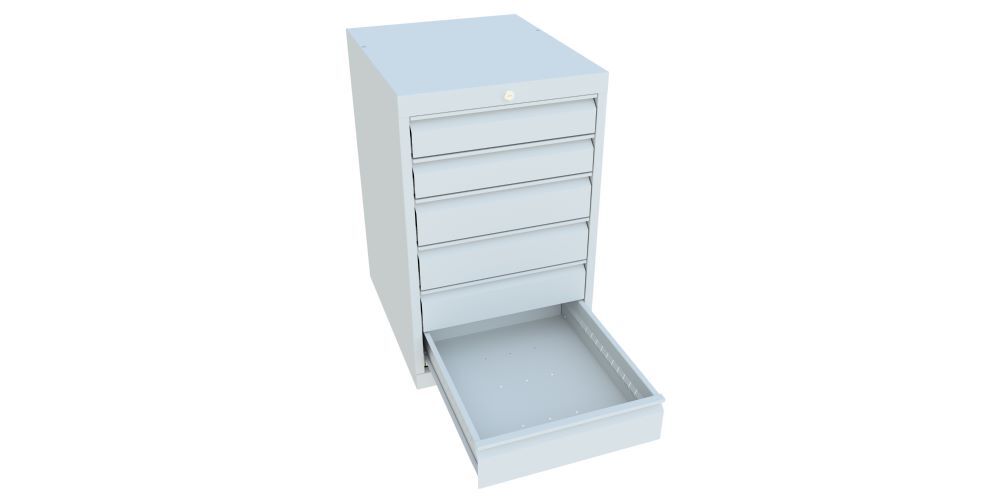Produktbild Schubladenblock 800x500x600 mm, Blende 2x100, 4x125, RAL 70035 bild 2