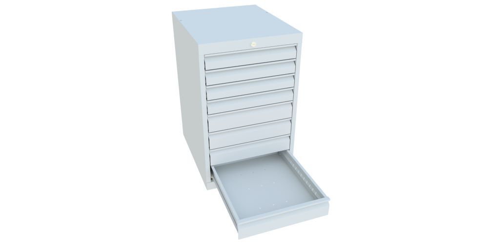 Produktbild Schubladenblock 800x500x600 mm, Blende 4x75, 4x100, RAL 7035 bild 2
