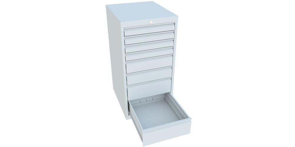 Produktbild Schubladenblock 1000x500x600 mm, Blende 4x75, 2x125, 2x175, RAL 7035 bild 2