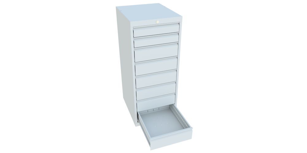 Produktbild Schubladenblock 1200x500x600 mm, Blende 2x100, 6x150, RAL 7035 bild 2