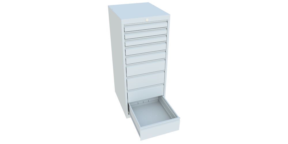 Produktbild Schubladenblock 1200x500x600 mm, Blende 3x75, 2x100, 1x150, 3x175, RAL 7035 bild 2