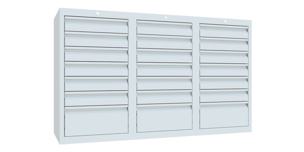 Produktbild PAVOY Schubladenschrank Gleitführung 900x1500x500 mm RAL 7035