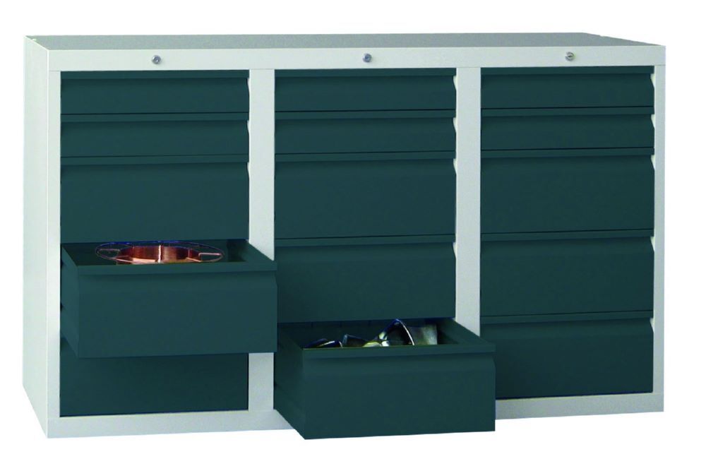 Produktbild PAVOY Schubladenschrank Gleitführung 900x1500x500 mm RAL 7035/7016