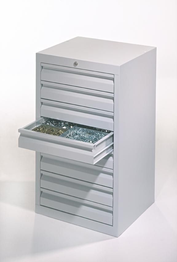 Produktbild Schubladenschrank Kugellagerführung, 900x500x500 mm, Blende 8x100mm, RAL 7035 bild 2