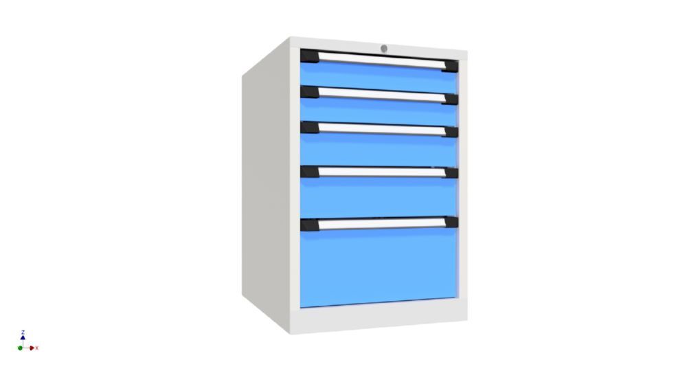 Produktbild PAVOY Schubladenschrank 830/700/565 70 kg Vollauszug RAL 7035/5015