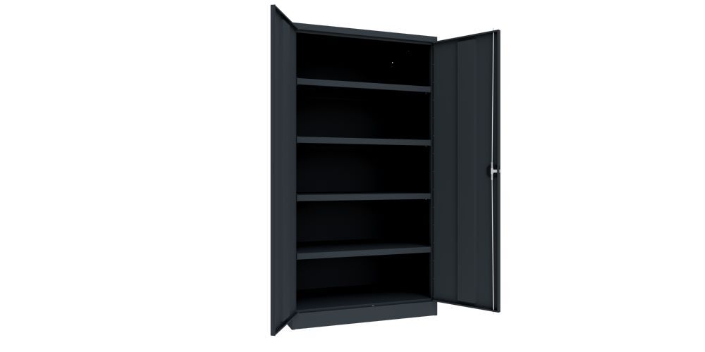 Produktbild Schwerlastschrank 1950x1040x630, 4 Fachböden a 120 kg Traglast, RAL 7016 bild 2