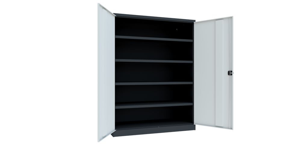 Produktbild Schwerlastschrank 1950x1470x630 Großraum, 4 Fachböden a 200 kg, RAL 7016/7035 bild 2