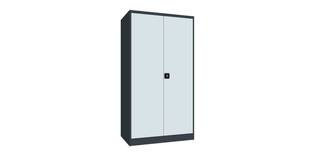 Produktbild PAVOY Schwerlastschrank Trennwand 6 Fachböden a 120 kg 4 Schubladen RAL 7016/7035