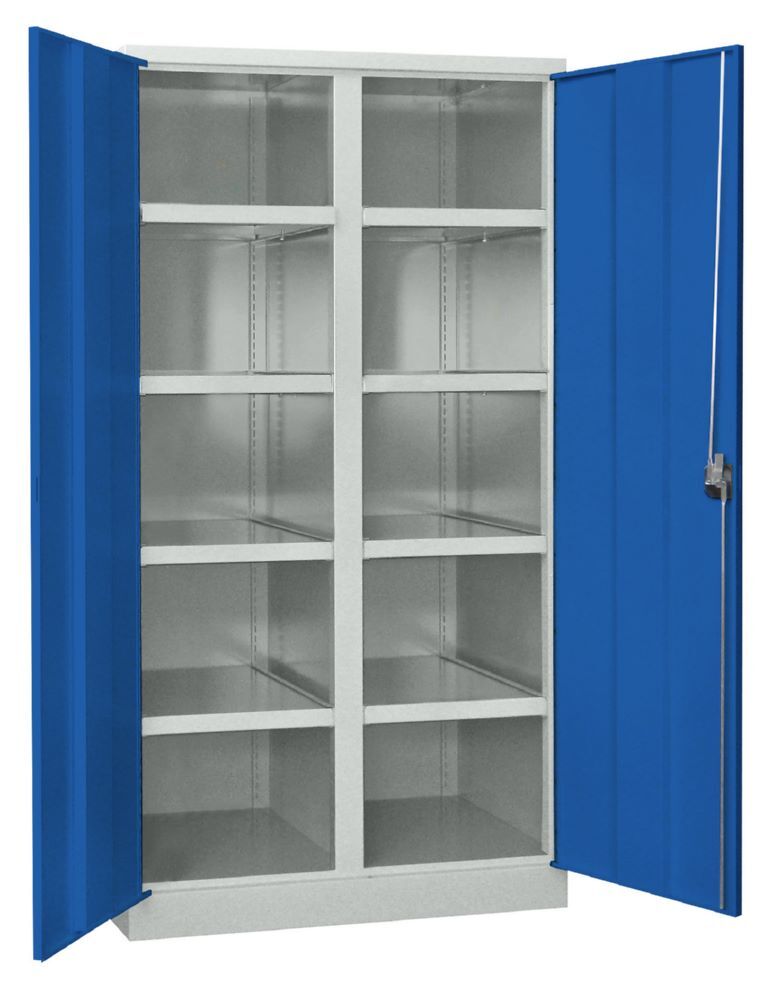 Produktbild Schwerlastschrank, Trennwand, 8 Fachböden a 120 kg Traglast, RAL 7035/5010 bild 2