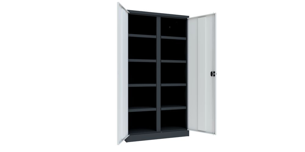 Produktbild Schwerlastschrank, Trennwand, 8 Fachböden a 200 kg Traglast, RAL 7016/7035 bild 2