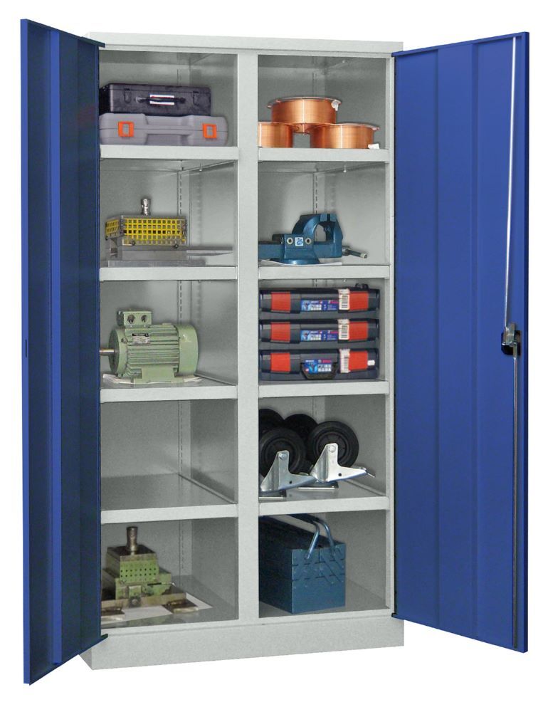 Produktbild Schwerlastschrank, Trennwand, 8 Fachböden a 200 kg Traglast, RAL 7035/5010 bild 3