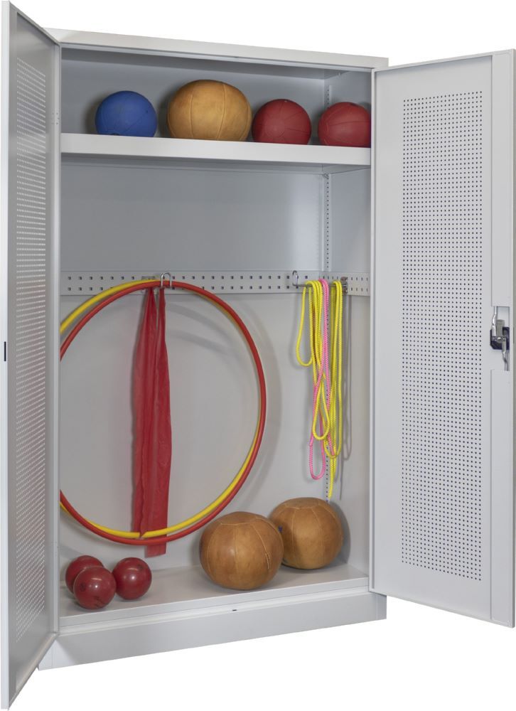 Produktbild PAVOY Sportgeräte Modulschrank Bestückung 1 Lochfeldtüren RAL 7035
