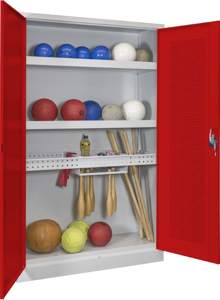 Produktbild PAVOY Sportgeräte Modulschrank Bestückung 2 Lochfeldtüren RAL 7035/3000