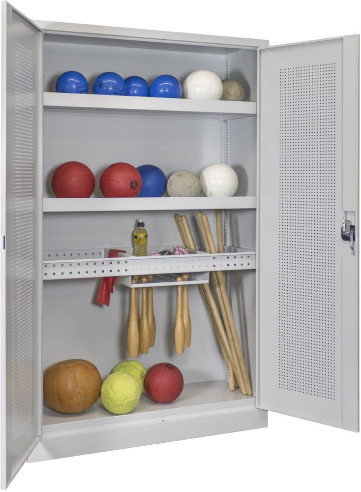 Produktbild PAVOY Sportgeräte Modulschrank Bestückung 2 Lochfeldtüren RAL 7035