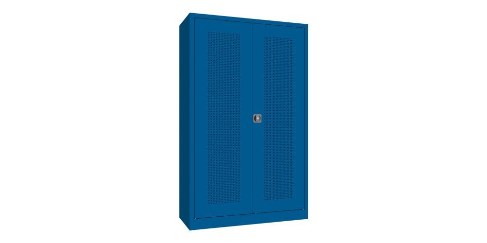 Produktbild Sportgeräte-Modulschrank Bestückung 3, Lochfeldtüren, RAL 5010 bild 2