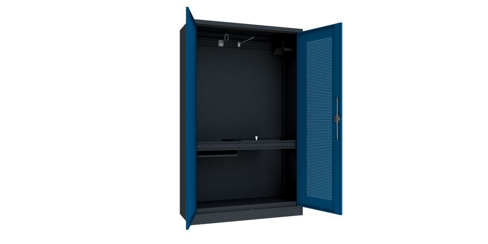 Produktbild PAVOY Sportgeräte Modulschrank Bestückung 3 Lochfeldtüren RAL 7016/5010