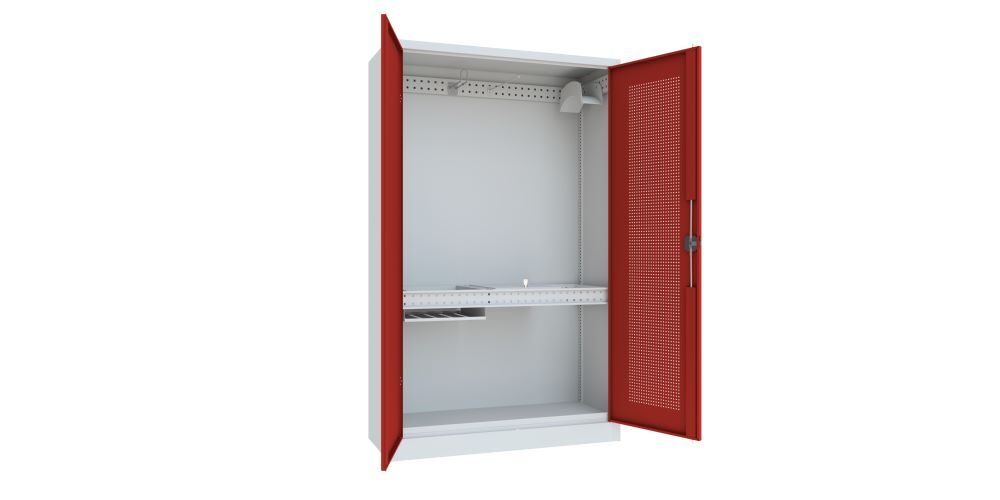 Produktbild PAVOY Sportgeräte Modulschrank Bestückung 3 Lochfeldtüren RAL 7035/3000