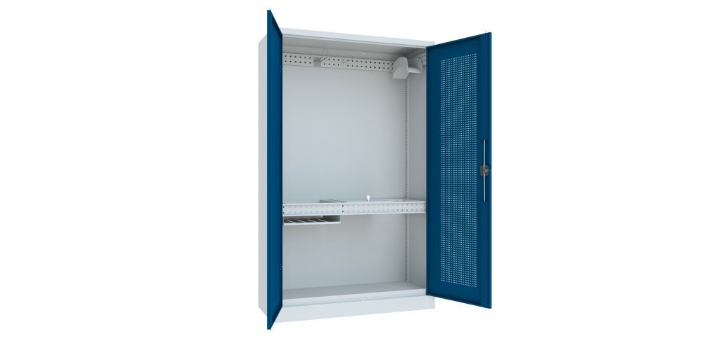 Produktbild PAVOY Sportgeräte Modulschrank Bestückung 3 Lochfeldtüren RAL 7035/5010