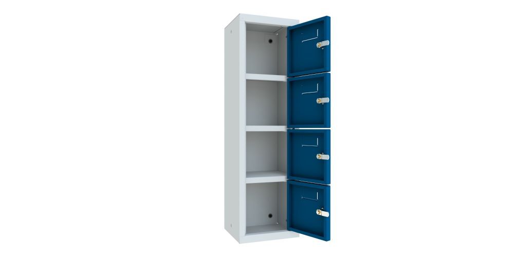 Produktbild System-Kleinfachschrank, 778x225x200 mm, 4 Fächer, RAL 7035/5010 bild 2