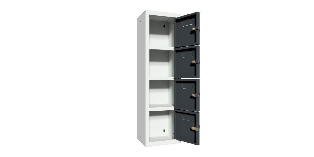 Produktbild System-Kleinfachschrank, 778x225x200 mm, 4 Fächer, RAL 7035/7016 bild 2