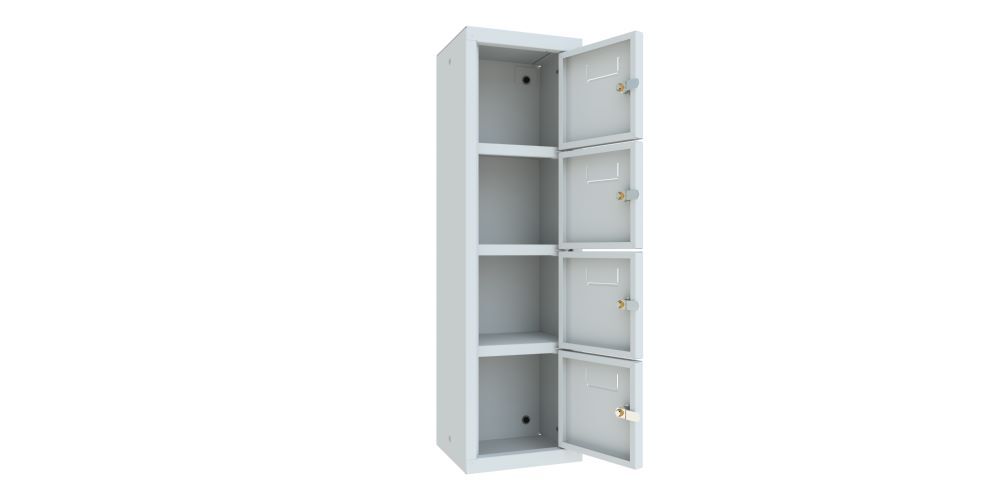 Produktbild System-Kleinfachschrank, 778x225x200 mm, 4 Fächer, RAL 7035 Lichtgrau bild 3