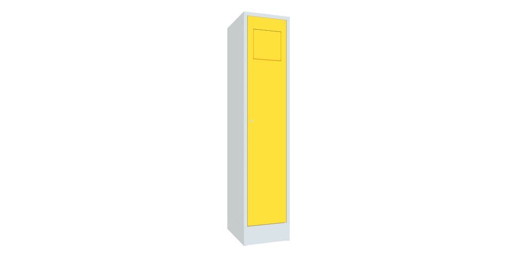Produktbild PAVOY Wäschesammelschrank mit Sockel 1850x400x500 mm RAL 7035/1018