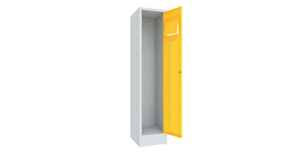 Produktbild Wäschesammelschrank mit Sockel, 1850x400x500 mm, RAL 7035/1018 bild 2