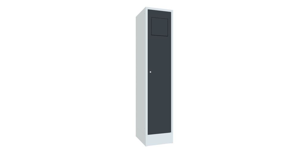 Produktbild PAVOY Wäschesammelschrank mit Sockel 1850x400x500 mm RAL 7035/7016