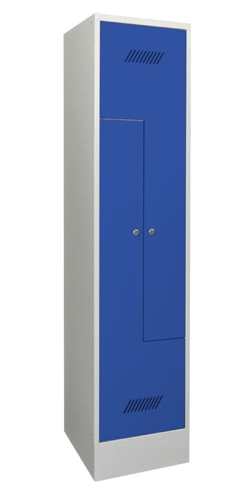 Produktbild Z-Garderobenschrank mit Sockel, 1850x400x500 mm, 1 Abteil, RAL 7035/5010 bild 2