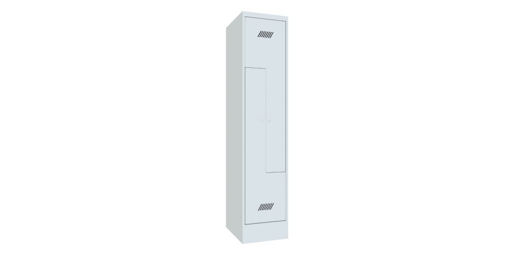 Produktbild Z-Garderobenschrank mit Sockel, 1850x400x500 mm, 1 Abteil, RAL 7035 bild 2