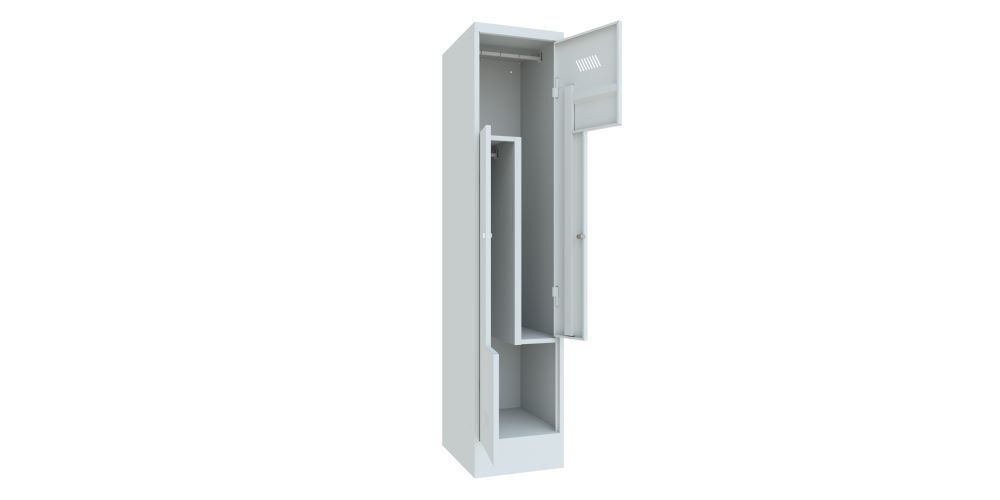 Produktbild Z-Garderobenschrank mit Sockel, 1850x400x500 mm, 1 Abteil, RAL 7035 bild 3
