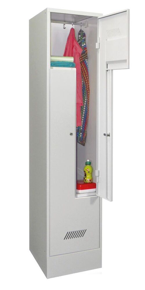 Produktbild PAVOY Z-Garderobenschrank mit Sockel 1850x400x500 mm 1 Abteil RAL 7035