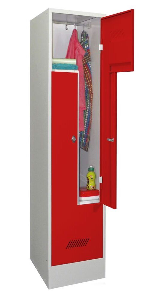 Produktbild PAVOY Z-Garderobenschrank mit Sockel 1850x400x500 mm 1 Abteil RAL 7035/3000
