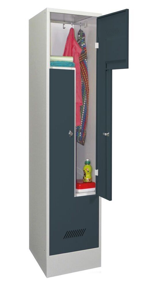 Produktbild PAVOY Z-Garderobenschrank mit Sockel 1850x400x500 mm 1 Abteil RAL 7035/7016