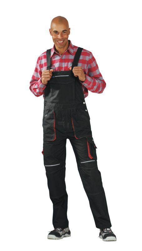 Planam Basalt Latzhose anthrazit rot 110 Produktbild Planam Basalt Latzhose anthrazit rot 110 bild 2