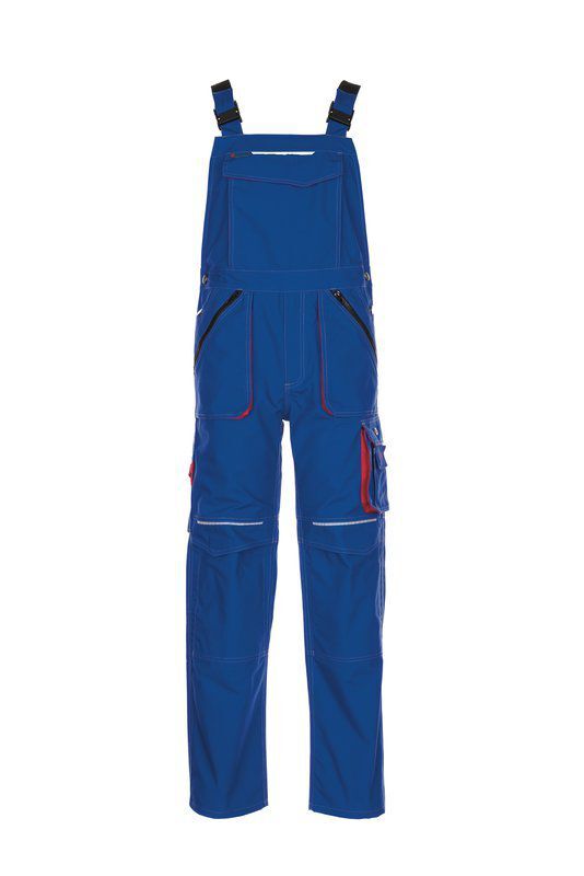 Planam Basalt Latzhose kornblau rot 46 Produktbild Planam Basalt Latzhose kornblau rot 46