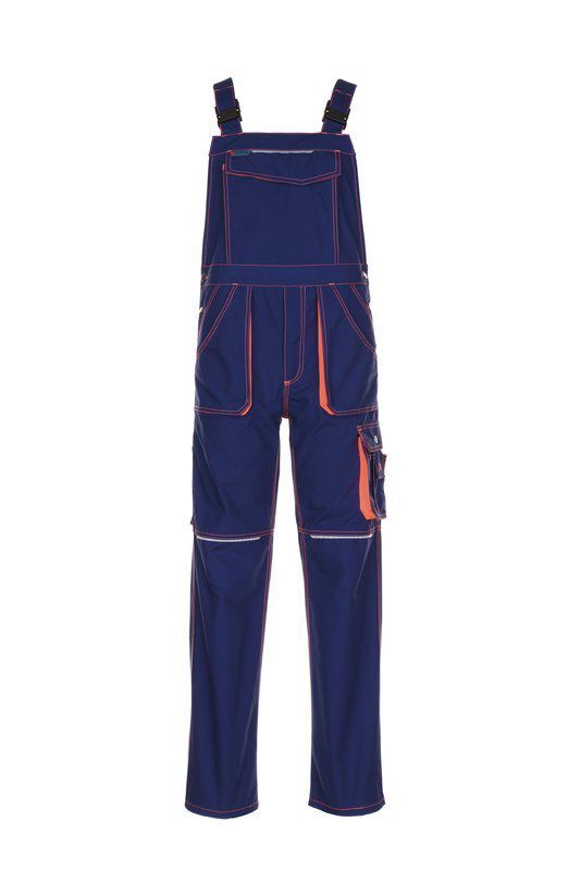 Planam Basalt Neon Arbeitshose Latzhose marine orange 54 Produktbild Planam Basalt Neon Arbeitshose Latzhose marine orange 54