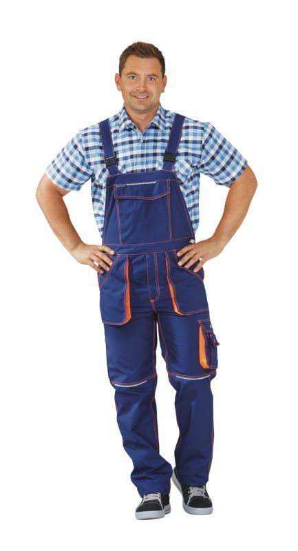 Planam Basalt Neon Arbeitshose Latzhose marine orange 102 Planam Basalt Neon Arbeitshose Latzhose marine orange 102