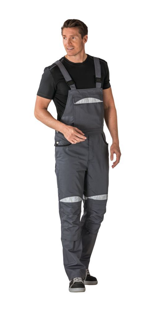 Planam DuraWork Arbeitskleidung Arbeitslatzhose grau schwarz Größe 54 Planam DuraWork Arbeitskleidung Arbeitslatzhose grau schwarz Größe 54