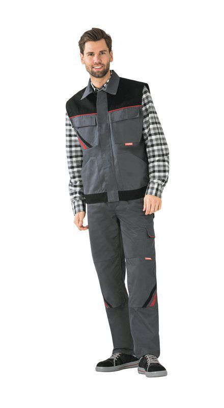 Planam Highline Arbeitsweste schiefer schwarz rot XXXL Produktbild Planam Highline Arbeitsweste schiefer schwarz rot XXXL bild 2