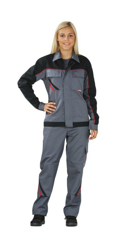 Planam Highline Damen Bundjacke schiefer schwarz rot Größe 38 Produktbild Planam Highline Damen Bundjacke schiefer schwarz rot Größe 38 bild 2
