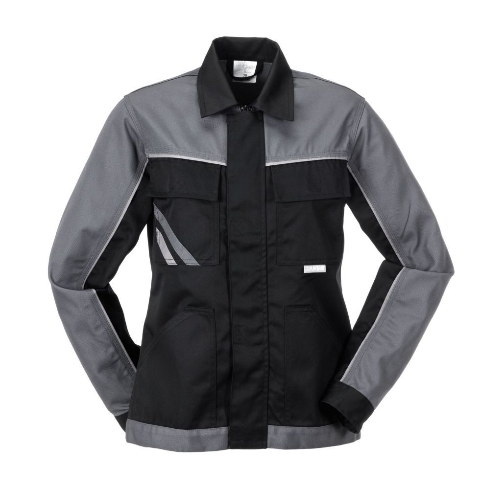 Planam Highline Damen Bundjacke Arbeitsjacke schwarz schiefer zink Größe 36 Produktbild Planam Highline Damen Bundjacke Arbeitsjacke schwarz schiefer zink Größe 36