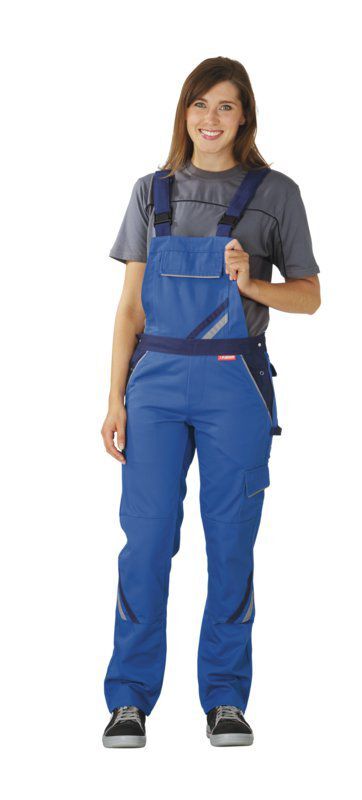 Planam Highline Damen Latzhose kornblau marine zink Größe 34 Produktbild Planam Highline Damen Latzhose kornblau marine zink Größe 34 bild 2