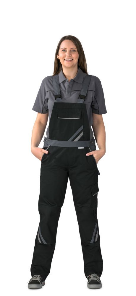 Planam Highline Damen Latzhose Arbeitshose schwarz schiefer zink Größe 38 Planam Highline Damen Latzhose Arbeitshose schwarz schiefer zink Größe 38